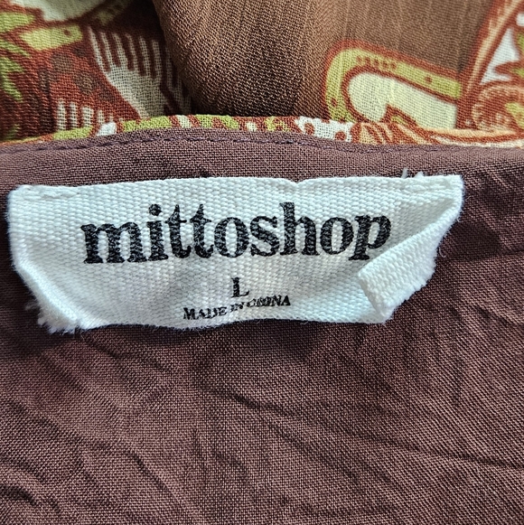 mittoshop Brown Paisley Tiered Long-Sleeve Dress - Picture 4 of 5